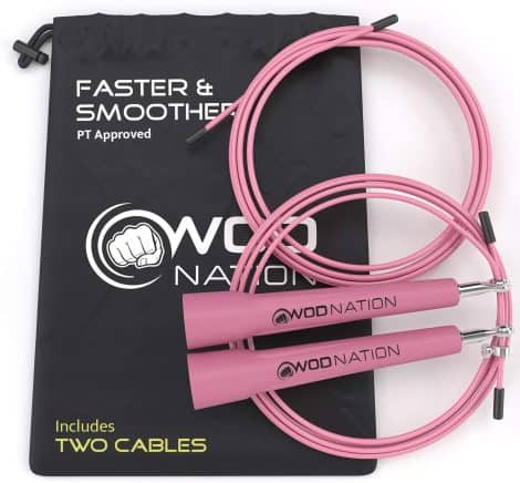 Adult Skipping Ropes – Ideal for Cross-fit, Boxing, or Fitness – Adjustable, Suitable for Men, Women & Kids. From WODNation.