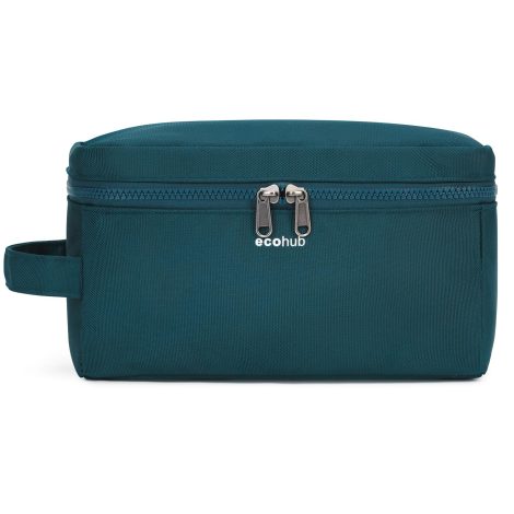 Ecohub Green Travel Toiletry Bag: Waterproof Wash Bag with Separate Compartments for Men and Women.