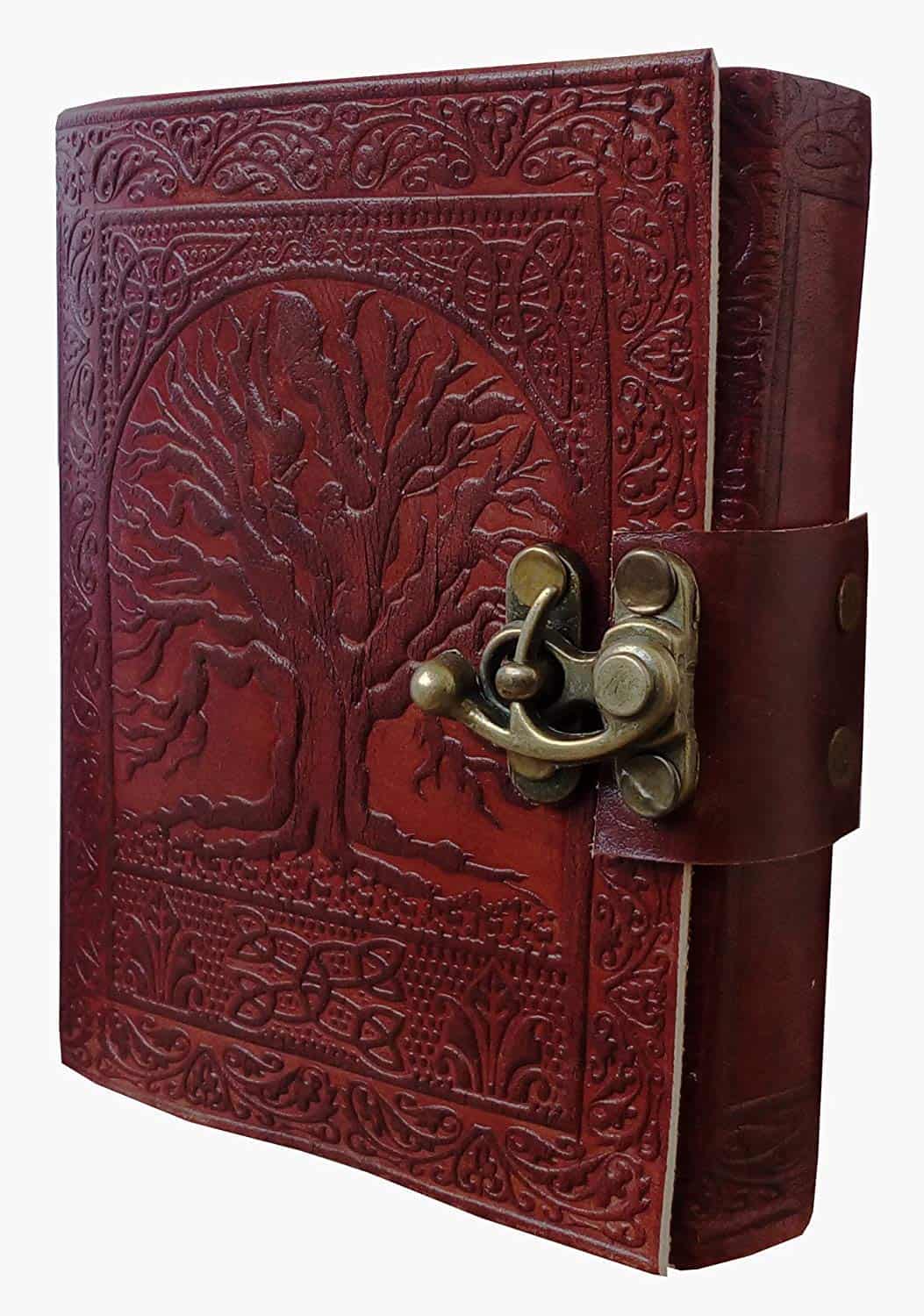 OVERDOSE Tree Journal Diary Notebook - Handcrafted Leather Journal Story Writing Students Notebook Sketchbook Travel Diary Gift Men Women - Size 5x7 inches | 12x17 cm