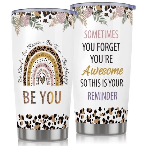 Birthday presents for ladies, special “You are Amazing” wine tumbler, customized insulated travel coffee mug for women. Suitable gifts for gratitude, female friends, or sisters.