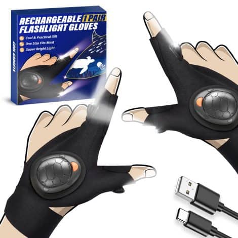 2023 Advent Calendar: Rechargeable LED Gloves – Perfect for Him! Ideal novelty gift to fill stockings.