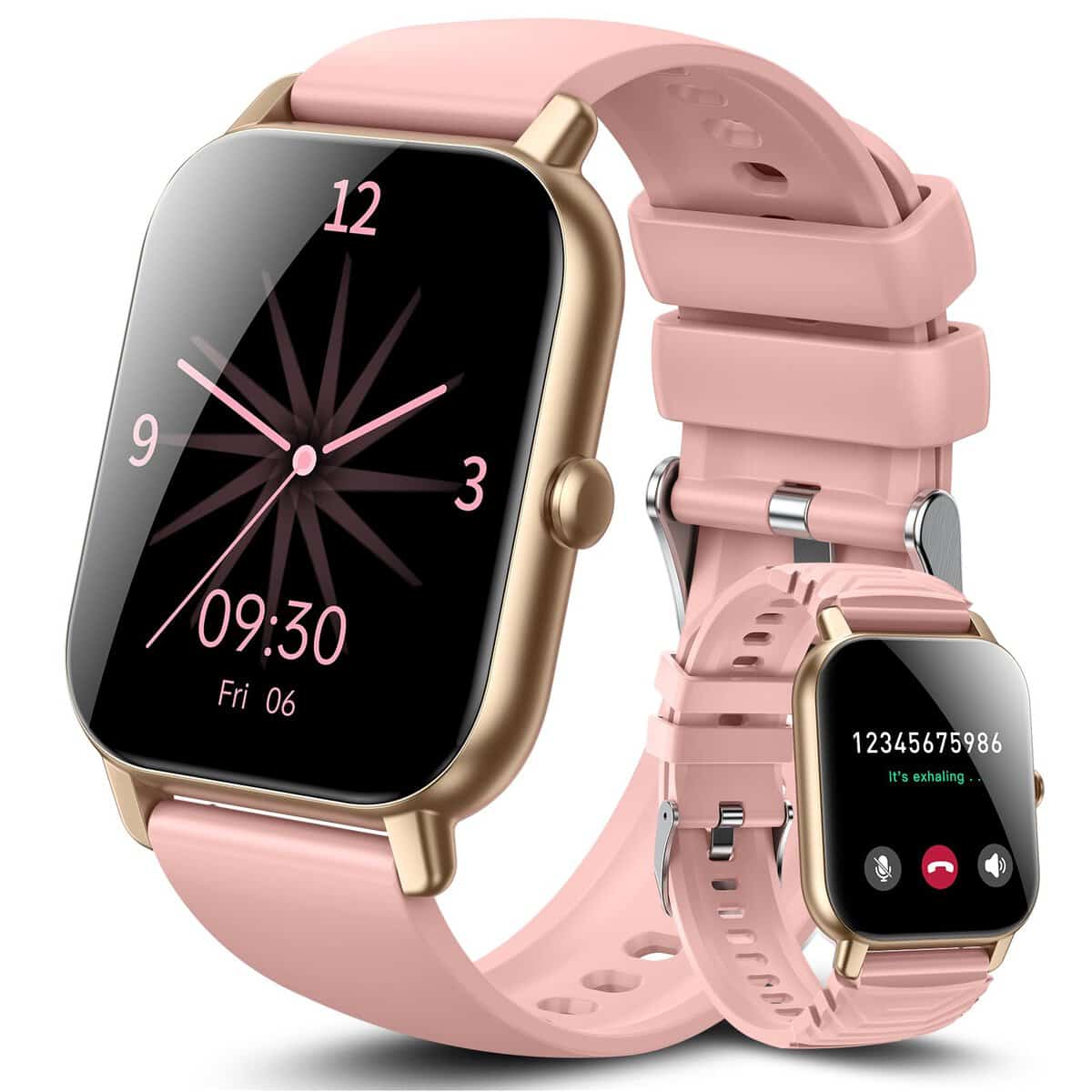 Ddidbi Smart Fitness Watch for Women(Answer/Make Calls), 1.85" HD Touch Screen with Sleep Heart Rate Monitor, 112 Sport Modes, IP68 Waterproof Activity Trackers Compatible with Android IOS(Pink)