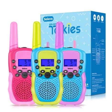 Selieve Toys: 3-Pack Walkie Talkies for Kids, Ideal Outdoor Gifts for 3-12 Year Olds.