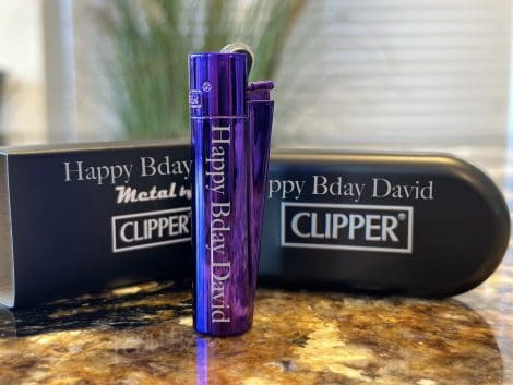 Exclusive – Clipper Lighter® Custom Engraved Metal Lighter – Engraving included for special occasions – Purple Rain.