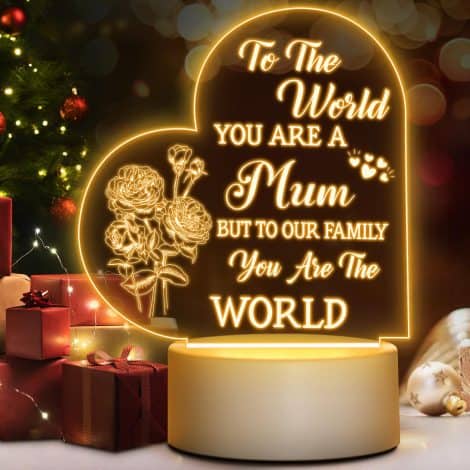 Personalized Acrylic Lamp: Winzwon Mum Gifts for Christmas, Birthday, New Mum, Stepmum, Pregnant Mum, Mothers Day.