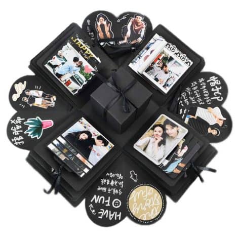 kuou Surprise DIY Explosion Gift Box Photo Hexagon Box with Fold Out Faces for Special Occasions