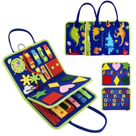 KMTJT Busy Board – Engaging Montessori Toys for 1-5 year olds, perfect for sensory and educational play on-the-go!