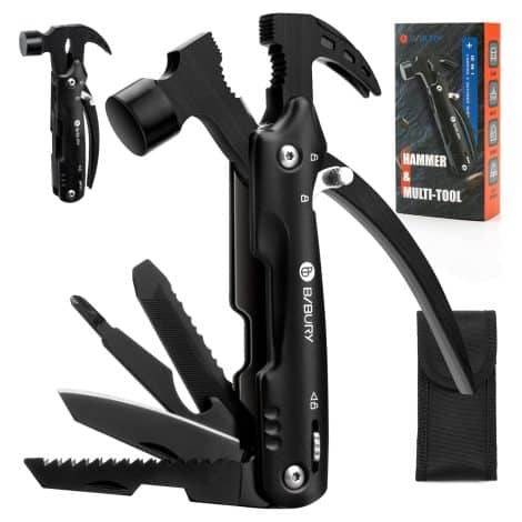 Men’s Gifts – BIBURY Compact Hammer Multitool; perfect for festive occasions, outdoor adventures, and home improvements.