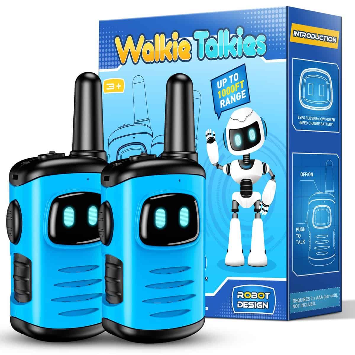 EUTOYZ Boy Toys for3 4 5 Year Old Boy, Walkie Talkie Kids Outdoor Toy Age 3-12 Year Old Boy Girl Gift for 4 5 6 Year Old Boy Gift Age 5 6 7 8 Boy Stocking Fillers Xmas Gifts Light Blue