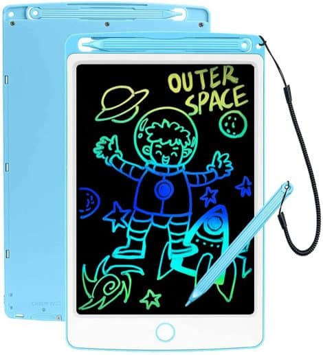 Blue ScriMemo Doodle Board, a fun and educational drawing pad for 3-6 year old boys and girls.