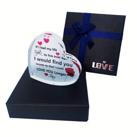 Crystal Heart Valentine’s Day Gift – Enchanting Anniversary Wedding Present, expressing love, perfect for wife, girlfriend, or her!