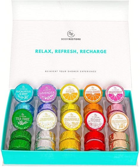 30 Shower Steamers – Aromatherapy Collection: Ideal Stocking Fillers for a Relaxing and Luxurious Self-Care Experience.