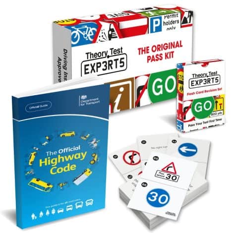 Theory Test Mastery Package – The Highway Code 2023 UK + 128 Road Signs Flash Cards 2023 UK – Approved by Driving Instructors – Driving Exam Gifts For 16-18 Year Olds