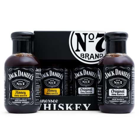 “Jack Daniels BBQ Sauce Gift Set: A perfect food gift for men who enjoy barbecue flavors.”