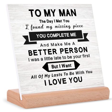 Romantic Wood Sign: Thoughtful Gifts for Him – Ideal for Anniversary, Father’s Day, Birthdays, Valentines, & Weddings.