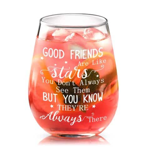 Friendship Cheers Wine Glass – Ideal gift for best friends on birthdays, Christmas, and graduations.