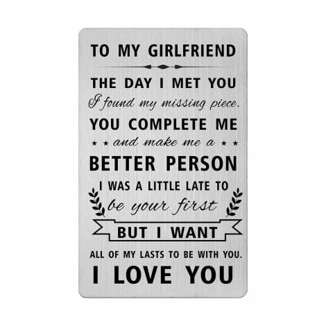 Romantic Wallet Card for Your Girlfriend, Perfect for Anniversaries, Valentine’s Day, Birthdays, or Christmas.