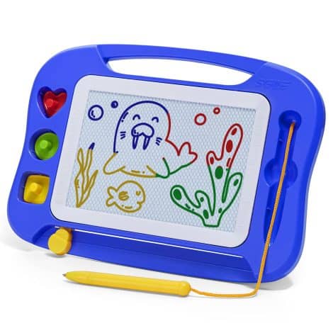 SGILE Magnetic Drawing Board for Children, Vibrant Wipe-Clean Doodle Board with Magnetic Pen, Sketching Pad with Stamps. Perfect for Travelling, Birthdays, and Learning Fun.