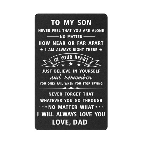 “DADDY’S LEGACY Engraved Wallet Card, Thoughtful Gifts to My Son – a Reminder of Love and Support”