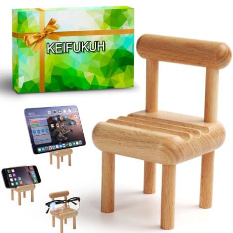 Quirky Wood Phone Stand – Festive Stocking Treats, Anniversary and Secret Santa Surprises, Desk Gadgets for all ages.