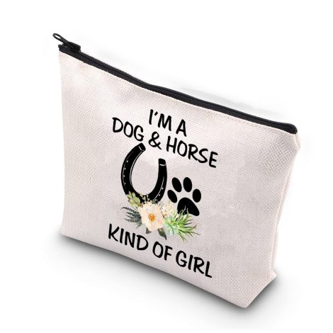 “PLITI Dog and Horse Lover Makeup Bags – The Perfect Gift for Dog and Horse Enthusiasts!”