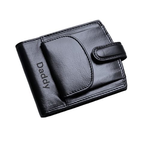 Men’s Personalized RFID Blocking Wallet with Custom Engraving – Ideal Gift for Dad, Boyfriend or Husband – Presented in a Stylish Gift Box (Black #4009)