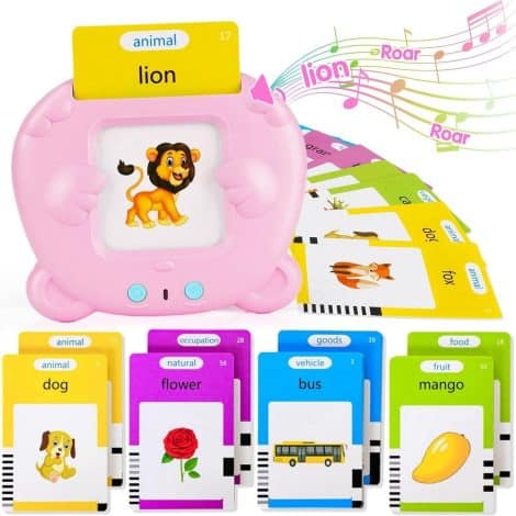 Interactive Learning Flash Cards: Engaging British kids with educational fun for ages 2-6, perfect gift for all! (Pink)