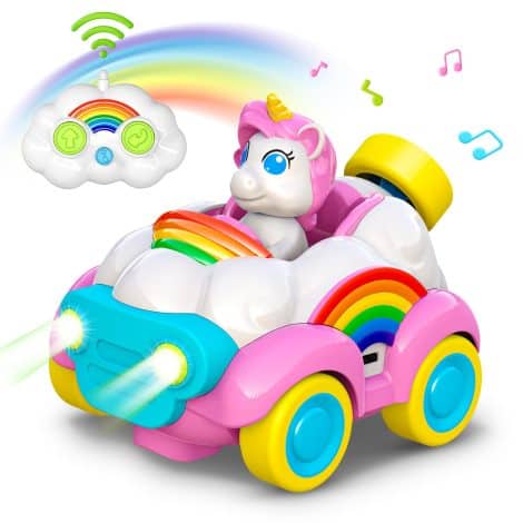 Magical Unicorn Gifts and Remote Control Car Toys for little girls aged 2-6, perfect for Christmas presents.