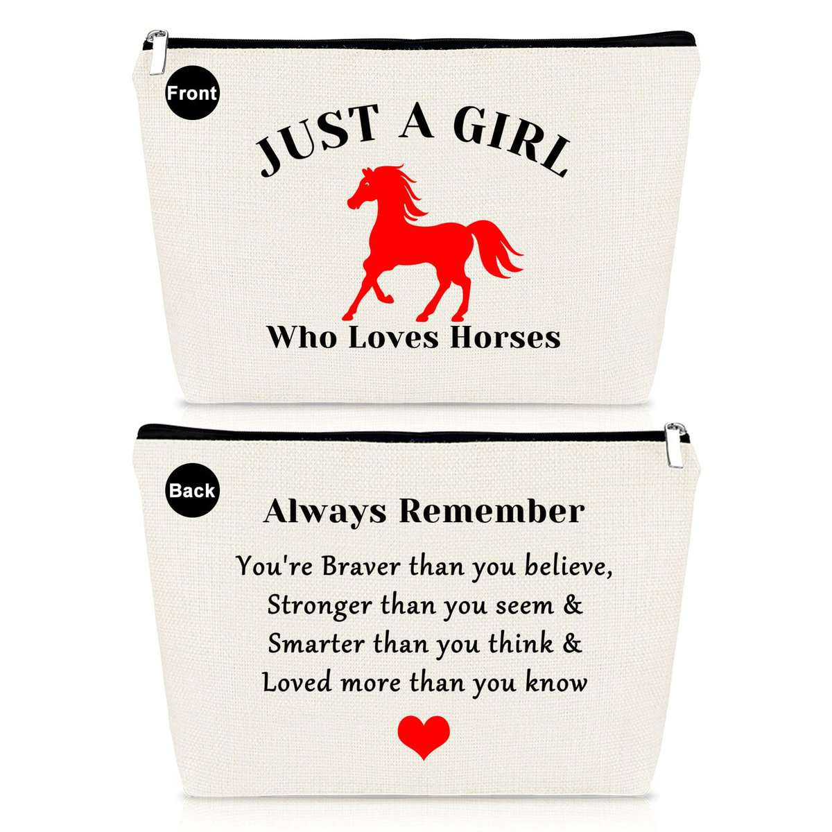 Horses Gifts for Girls Inspirational Gift for Horse Lover Makeup Bag Gifts Horse Trainer Gift Equestrian Gifts Travel Cosmetic Bag Birthday Christmas Graduation Gift for Women Teen Girls Friends