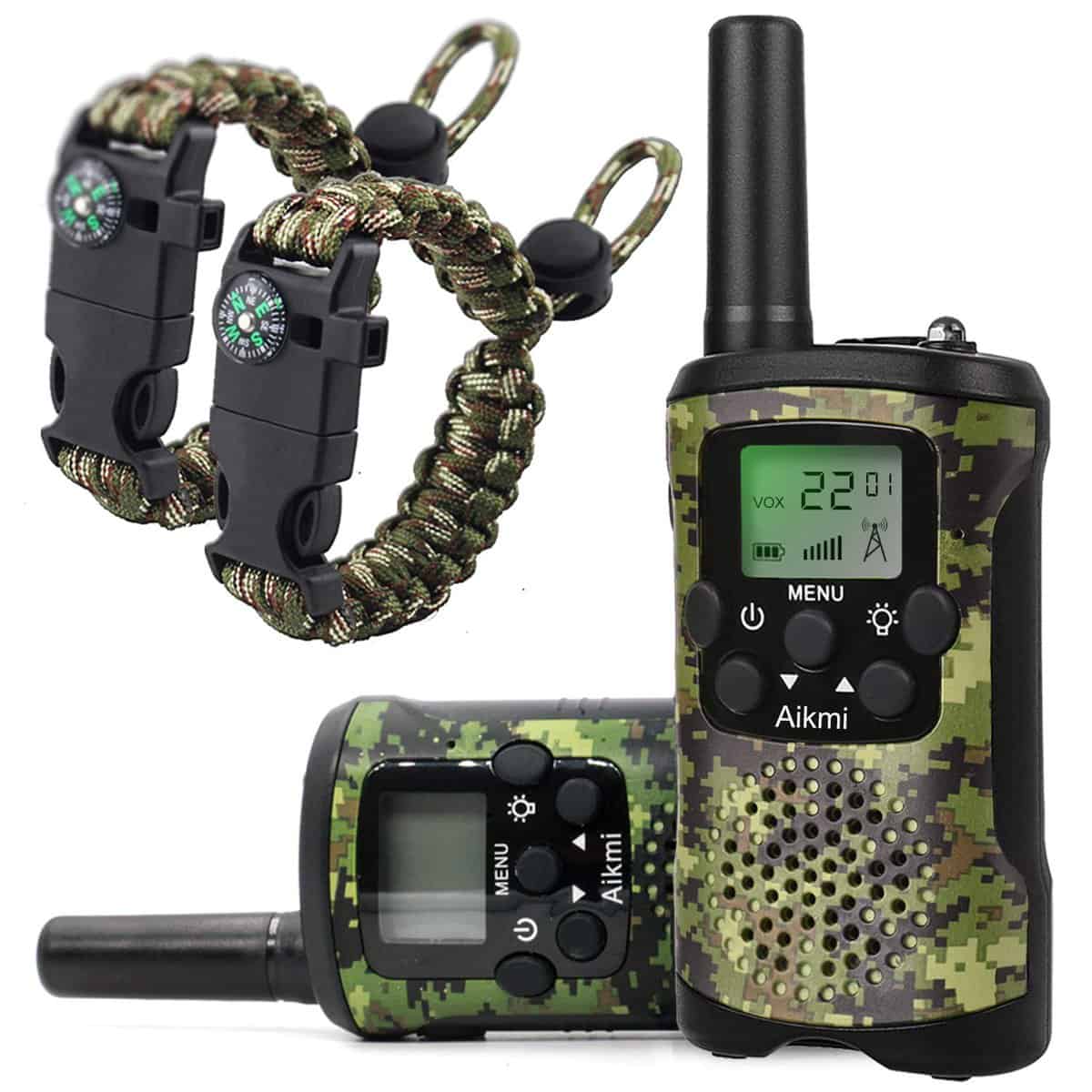 Walkie Talkies for Kids 8 Channel 3 KM Long Range Ingenious Communication Gadget Preventing Myopia Toys Best Birthday Gifts for 4-6 year old Boys Fit Outdoor Adventure Game Camping(Green camo)