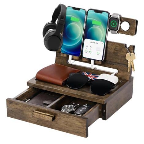 Christmas Bedside Caddy for Him – Great Xmas Presents for Men! Keep your essentials organized.