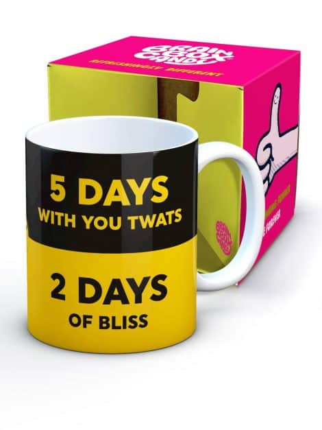 Funny and cheeky “Brainbox Candy” mug for men and women, perfect as a Christmas or birthday gift.