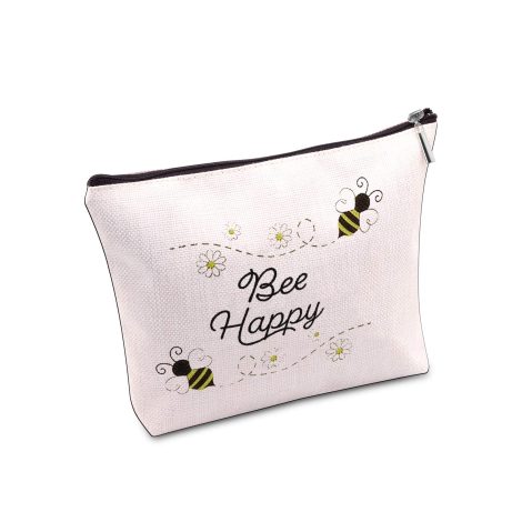 Bee-themed Makeup Pouch with Zipper – Perfect Gift for Bee Lovers, spreading happiness!