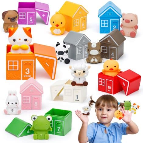 Farmyard Friends Toy Set: Perfect gift for 1-3 year olds, boys or girls, for playtime, bath time, and birthdays.