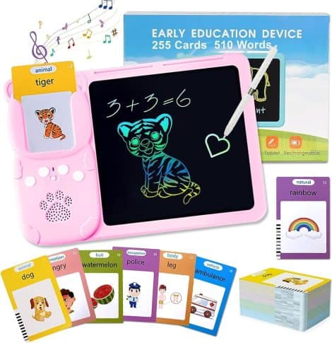 Educational Toys for Kids 2+ Years Old: Interactive Flash Cards and Writing Tablet Promoting Learning and Play.