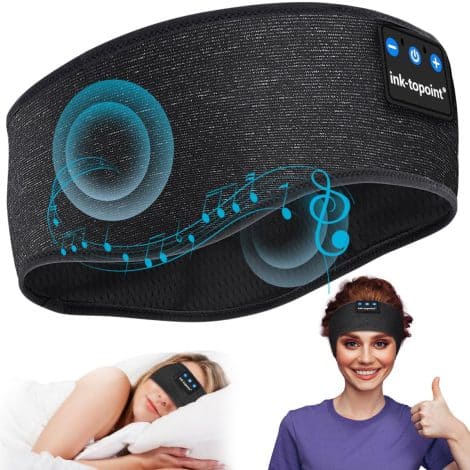 Customizable Wireless Sleep Headphones, perfect for both men and women, featuring a built-in microphone. Ideal birthday gift.