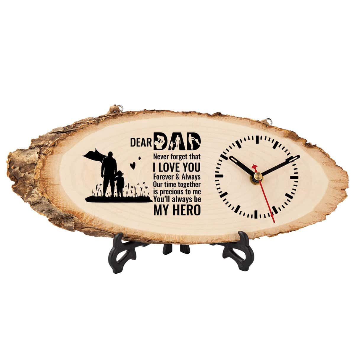 PRSTENLY Christmas Dad Gifts for Birthday, Best Dad Gifts for Men Wooden Clock Gifts for Dad Christmas, Fathers Day for Dad Gifts from Daughter and Son, Appreciation Retirement Christmas Father Gift