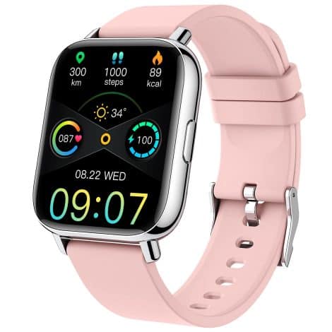 Ordtop Smartwatch for both men and women. IP68 waterproof, heart rate monitor, and sleep tracker. Suitable for Android and iOS.