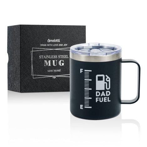 “Onebttl Stainless Steel Dad Fuel Travel Mug – Perfect Father’s Day, Birthday or Christmas Gift!”