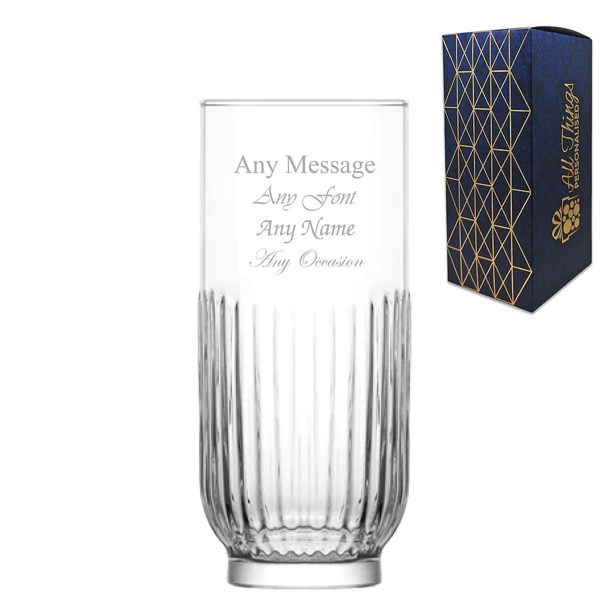 Personalised Engraved 395ml Campana Highball Glass with Gift Box