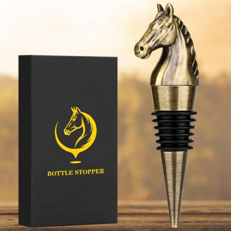 LULLEA Bronze Horse Wine Stopper – Perfect gift for Father’s Day, Christmas, or birthdays. Suitable for wine, champagne, or prosecco.