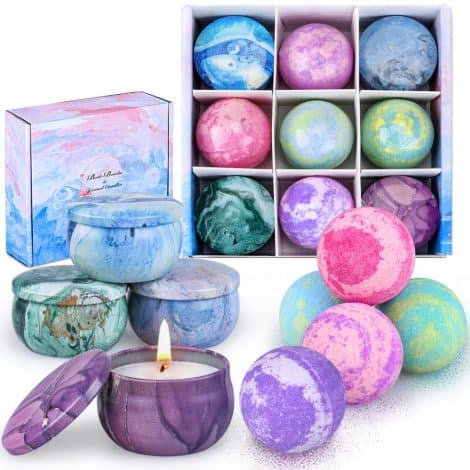 OFUN Bath Bomb and Scented Candle Set is perfect for pampering women, girls, friends, and mums on special occasions.