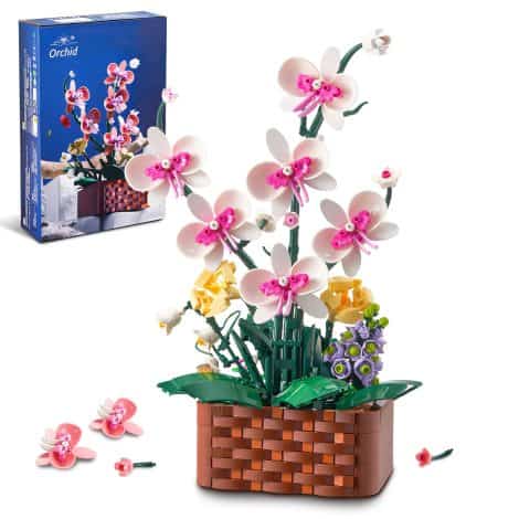 IKUPER Orchid Bonsai Building Kit: A stunning botanical collection for adults, perfect Christmas or Valentine’s gift. Suitable for women, mothers, and girls aged 12+. Contains 1001 pieces.