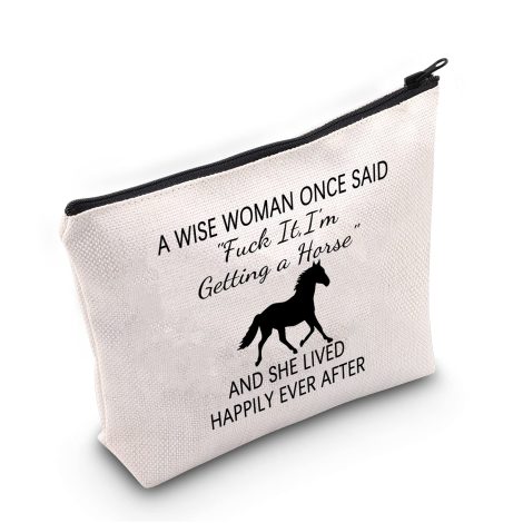 Horse-inspired Makeup Bag for Equestrian Ladies: A wise lady once said “I’m getting a horse”!