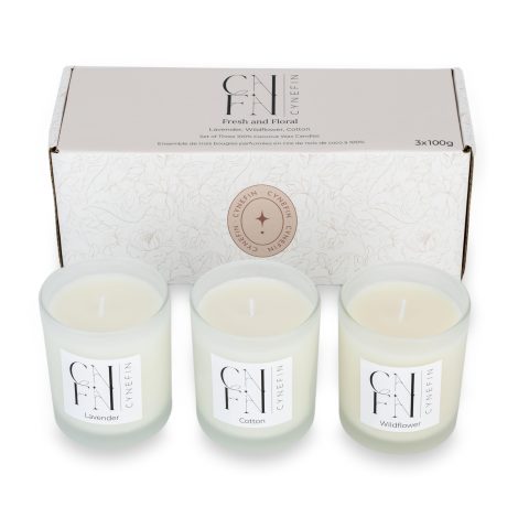 Luxurious Gift Set: Fragrant Floral Candles made with 100% Coconut Wax. Perfect for Aromatherapy and New Home Celebrations.