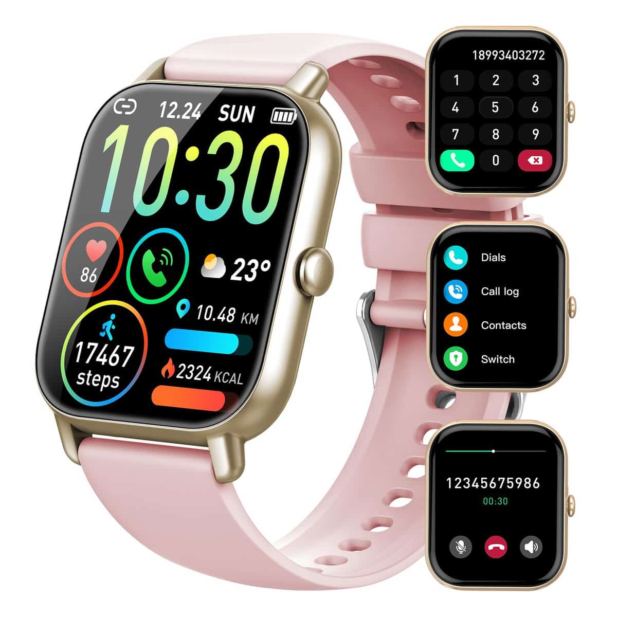 Ddidbi Smart Watch for Women(Answer/Make Calls), 1.85" HD Touch Screen Fitness Watch with Heart Rate Sleep Monitor, 112 Sports Modes, IP68 Waterproof fitness tracker Compatible with Android IOS, Pink