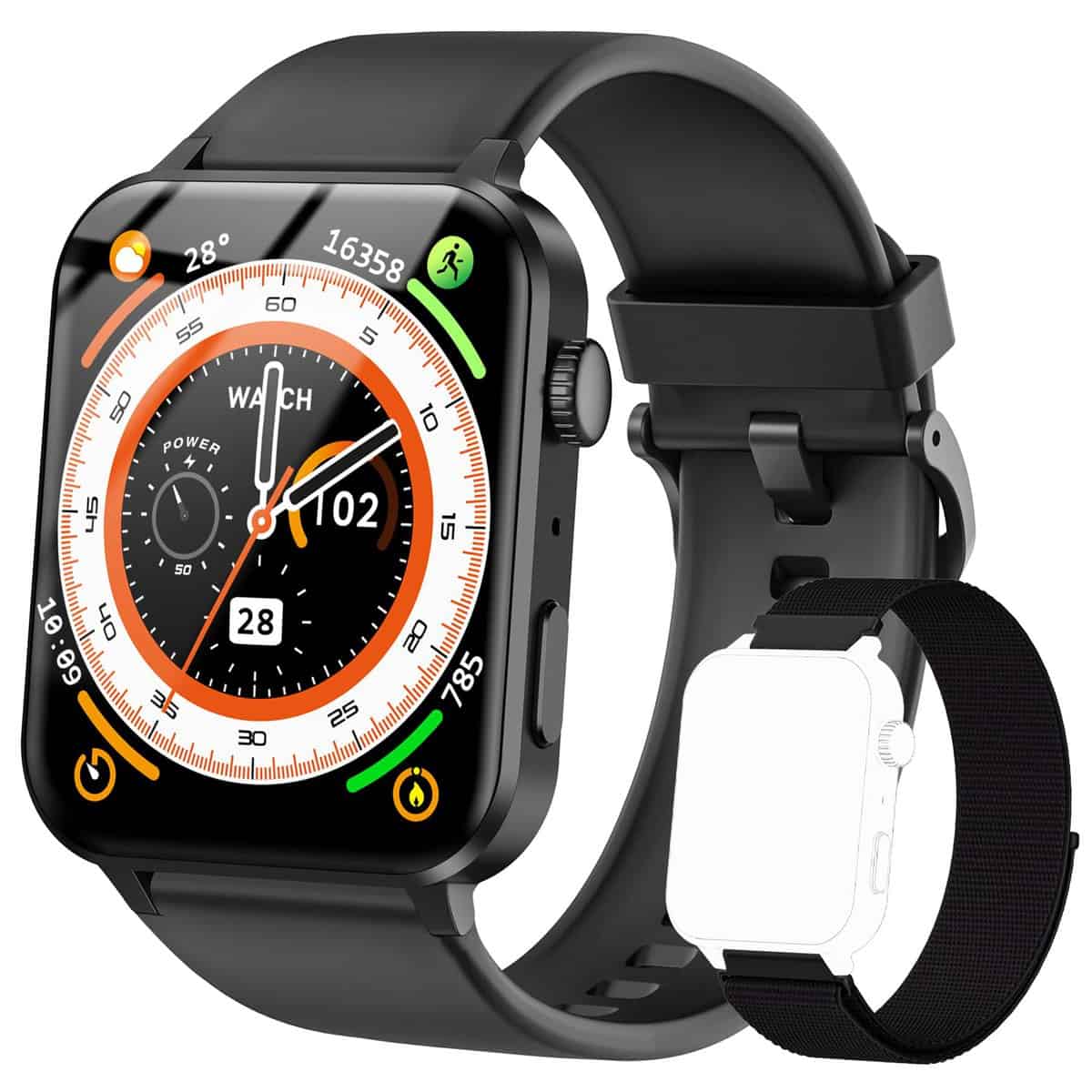 IOWODO Smart Watch for Men Women (Answer/Make Calls), Voice Assistant, 1.85" Fitness Watch with SpO2 Heart Rate Sleep Monitor, 100 + Sports, IP68 Waterproof Step Counter Smartwatch for iOS Android