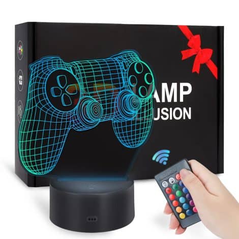 Gifts for boys aged 4-8 years – Birthday present for kids, 3D illusion night light, gamepad-themed LED lamp.