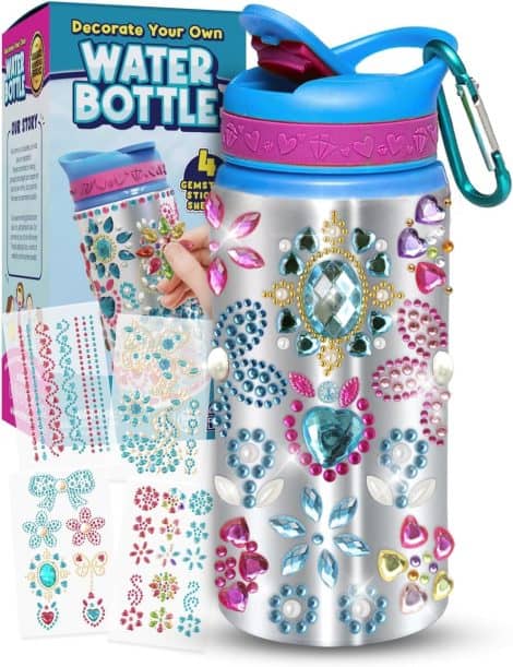 “Crafty Sets for Girls – Personalize Your Own Purple Ladybug Water Bottle, Perfect Gifts for Young Creatives!”