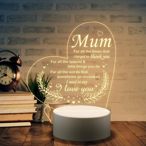 Heart-shaped light for Mum’s birthday, Christmas, or Mother’s Day; a thoughtful gift from son or daughter. Size:15 * 19CM.